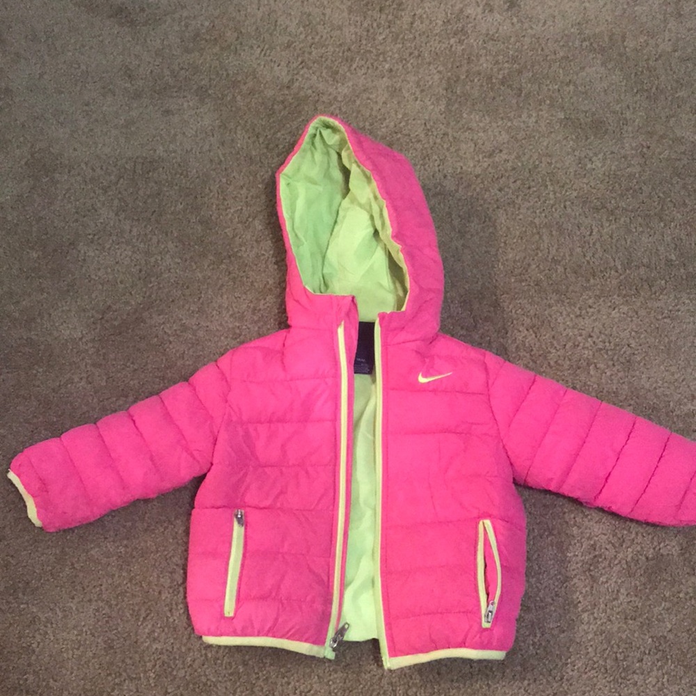 Neon pink and green 18 months girl coat